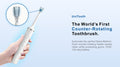 UniTooth counter-rotating electric toothbrush with dual brush heads